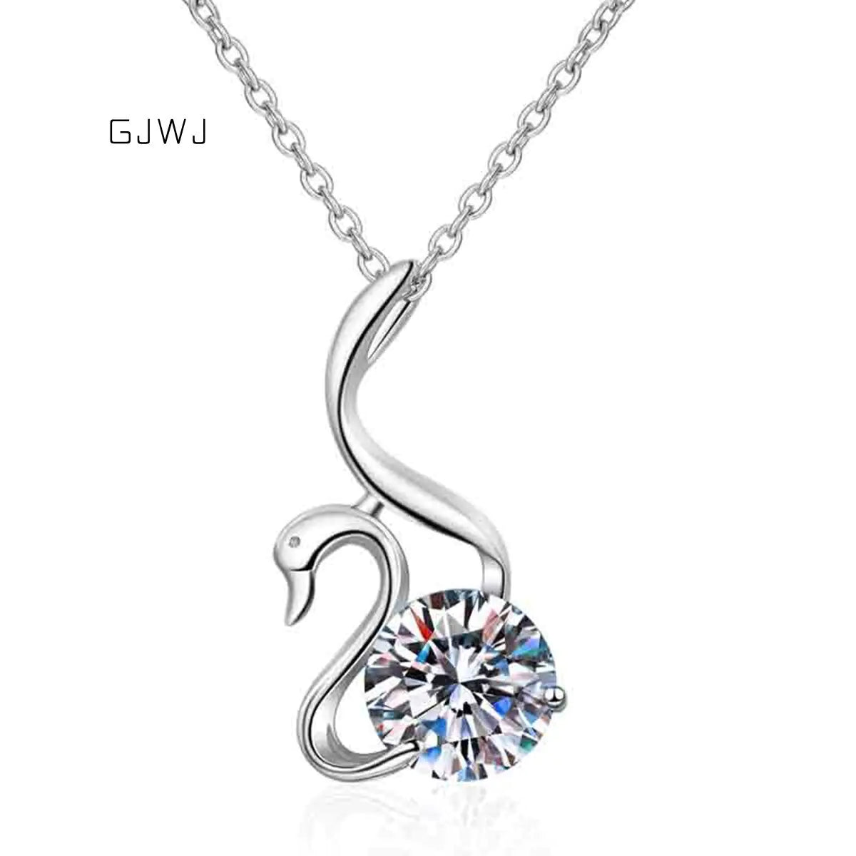 moissanite swan diamond necklace 