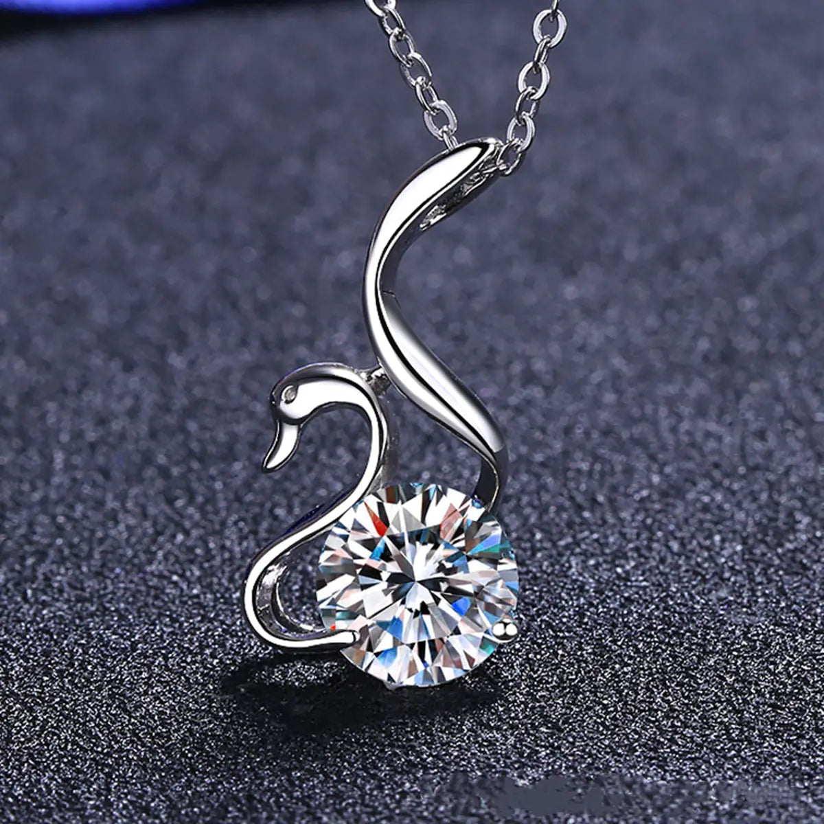 moissanite swan diamond necklace 