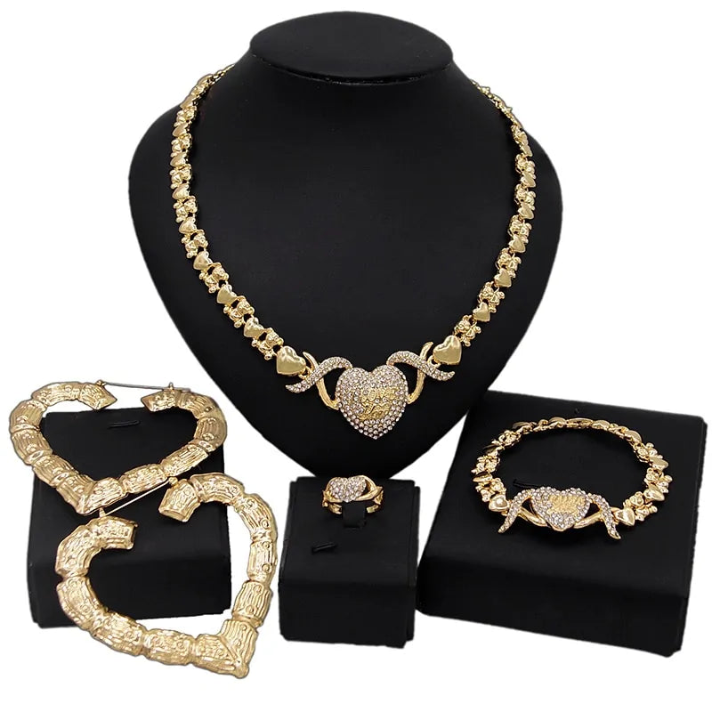 Gold  Wedding Engagement Jewelry Set-C.K Jewelry