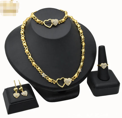 Gold  Wedding Engagement Jewelry Set-C.K Jewelry