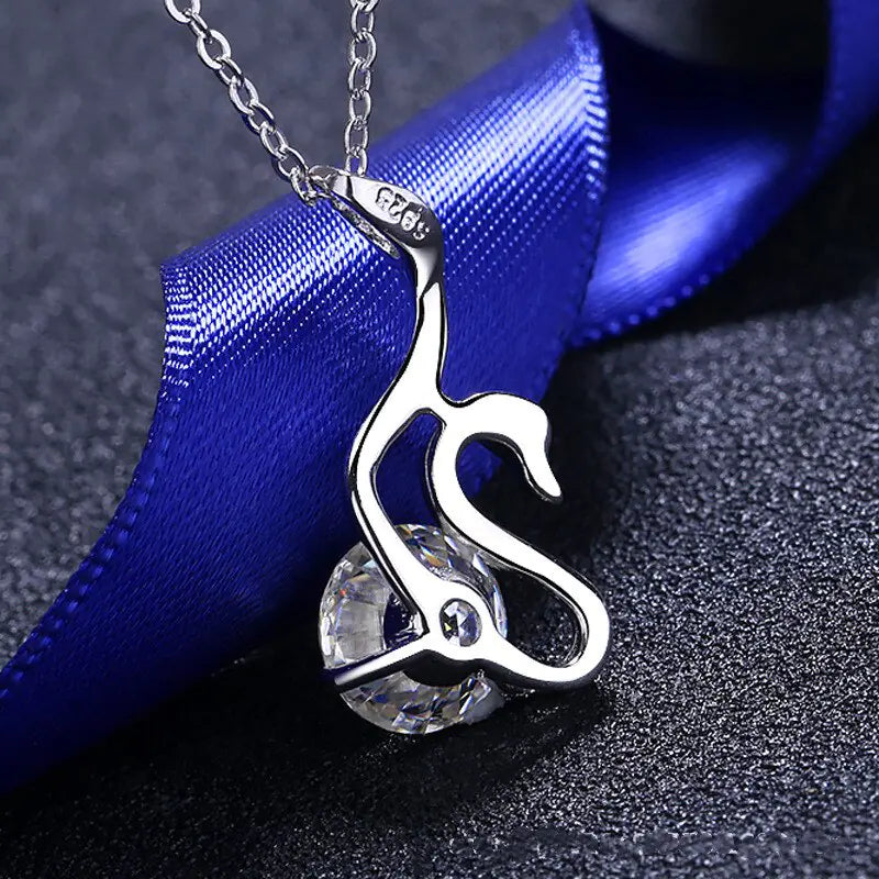 moissanite swan diamond necklace 