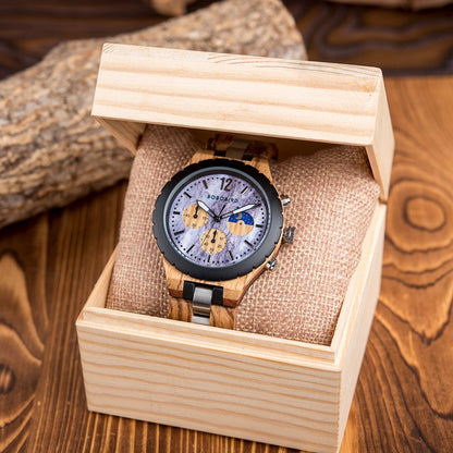 Luxury Wooden Chronograph Watch for Men-C.K Jewelry