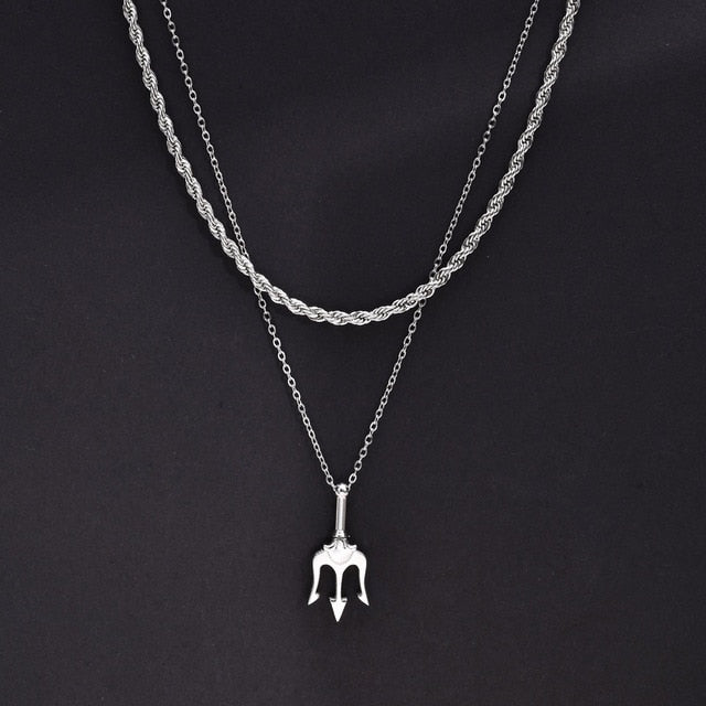 Stylish Neptune Trident Chain Necklaces