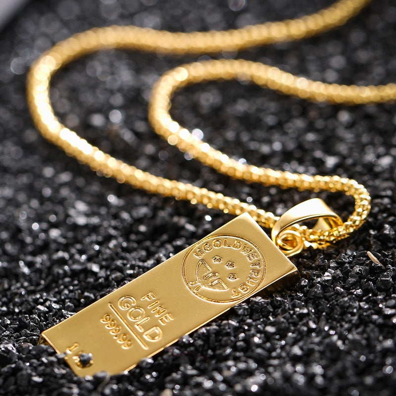 Gold Color Bar Necklace-C.K Jewelry