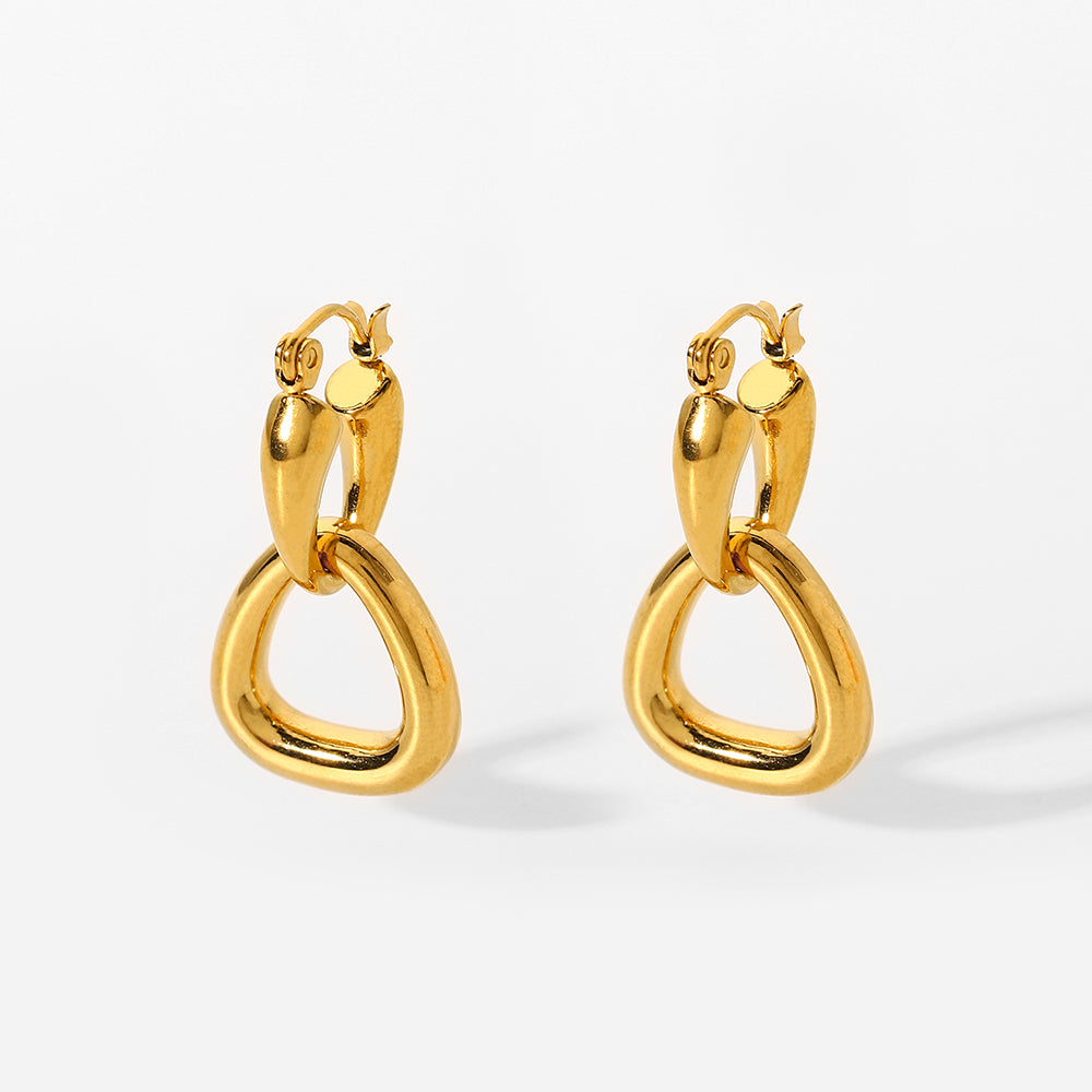 Gold Hoop Drop Earrings-C.K Jewelry