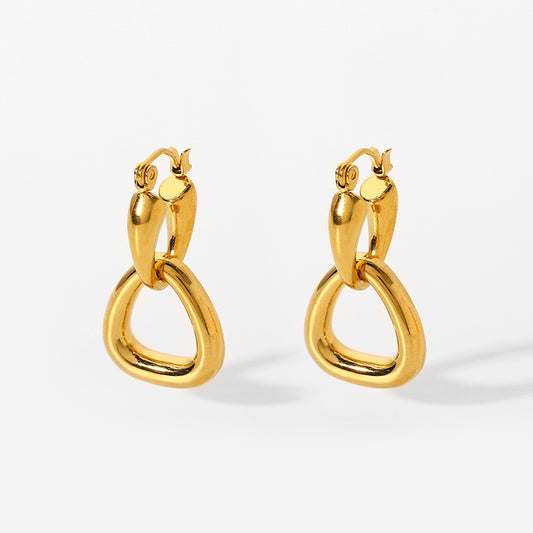 Gold Hoop Drop Earrings-C.K Jewelry